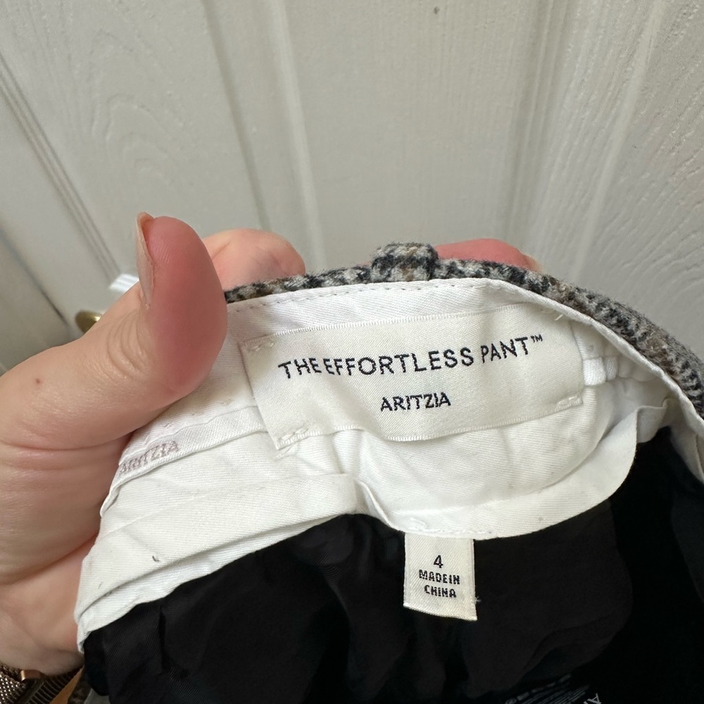 Aritzia The Effortless Pant Precision Wool Plaid Dress Pants Gray wilfred 4 - Picture 6 of 8